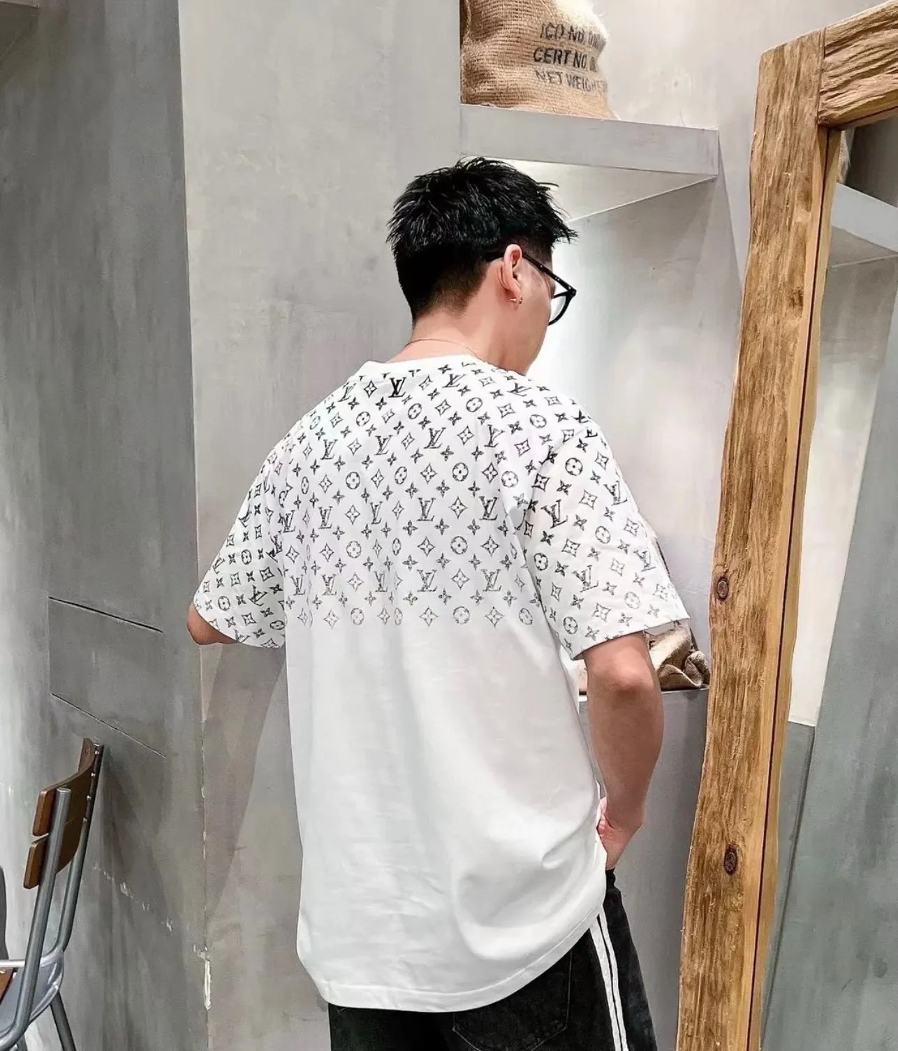 Louis Vuitton/Louis Vuitton presbyopic gradient printed short sleeves